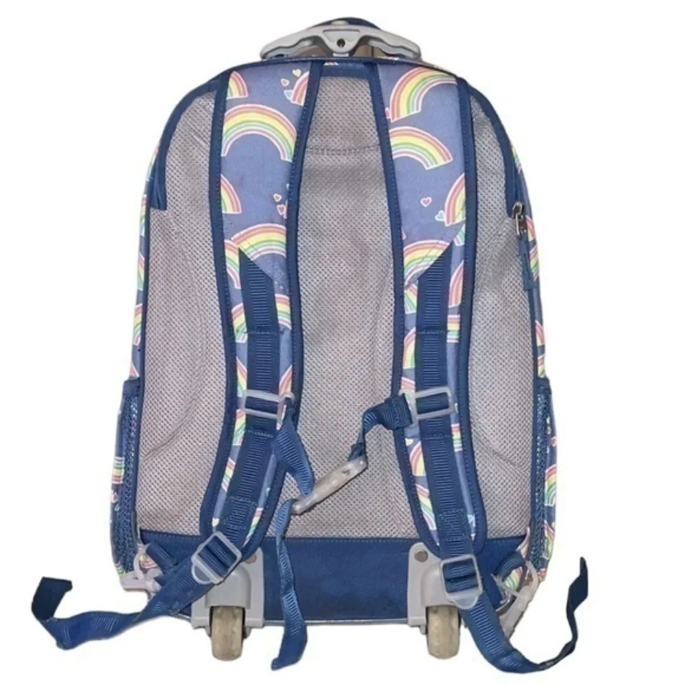 Pottery Barn Kids Mackenzie Blue Rainbow‎ Rolling Backpack